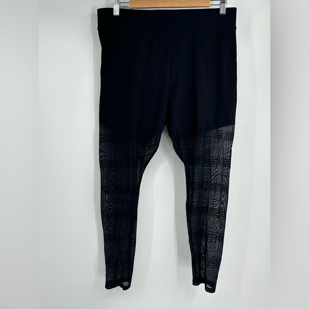 Torrid Black Leggings with Sheer Detail